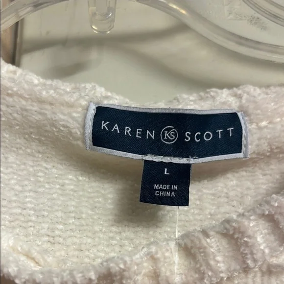 Karen Scott Purple and White Sweater L - Picture 4 of 6